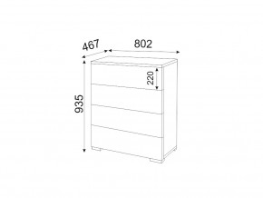 М05 (ручка брусок) Комод (4 ящика) в Нижнем Тагиле - nizhnij-tagil.magazin-mebel74.ru | фото